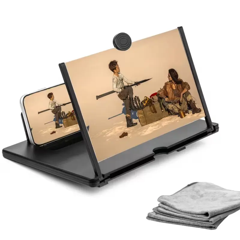 12-Inch Compact HD Display Mobile Phone Screen Magnifier with Multifunctional Mounting Stand, Phone Holder for Smartphone, Cellphone Electronics Accessories (Ideal for Anyone Needing to View Screen More Clearly)