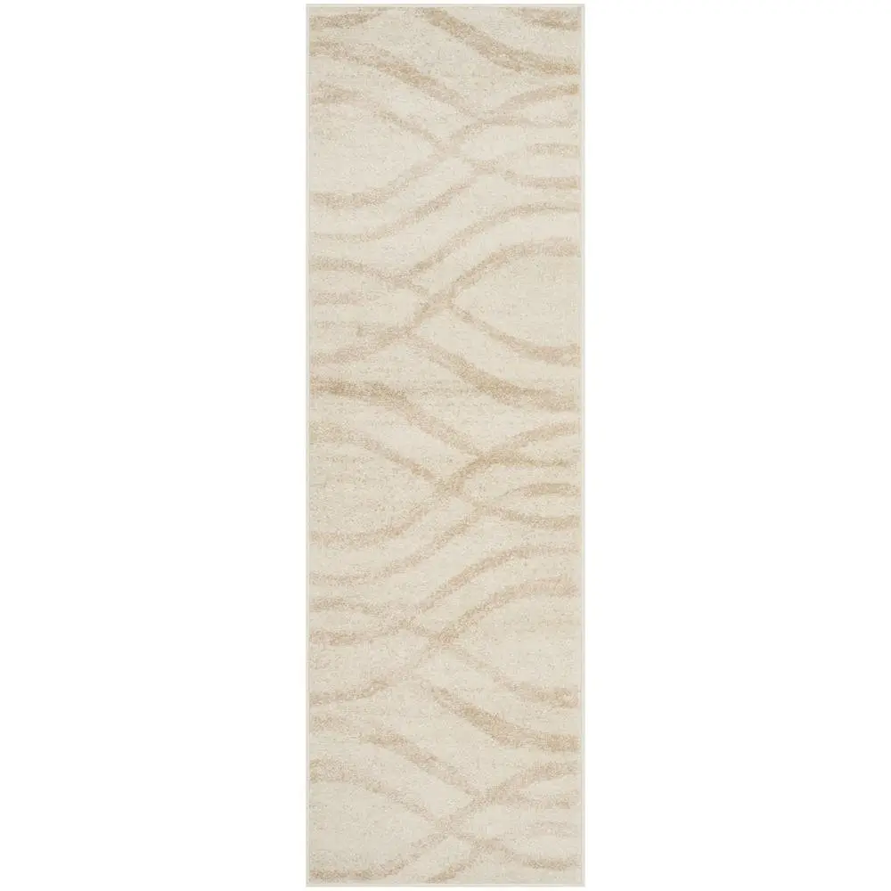 Cream and Champagne Area Rug, Power Loomed, Plush Polypropylene Pile
