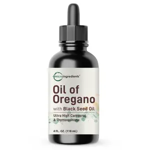 Micro Ingredients Oil of Oregano with Black Seed Oil, 4 fl oz, 2-in-1 Dropper