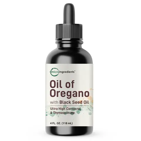 Micro Ingredients Oil of Oregano with Black Seed Oil, 4 fl oz, 2-in-1 Dropper