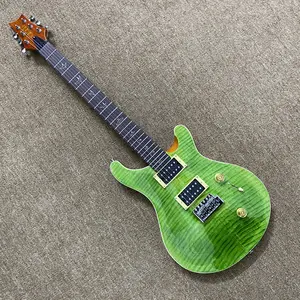 Green electric guitar, flame maple jacket, rosewood fingerboard, HH pickups, chrome hardware - in stock Green electric guitar, flame maple jacket, rosewood fingerboard, HH pickups, chrome hardware - in stock