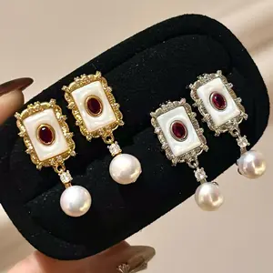 Victorian Style Real  Pearl Studs Earrings | Vintage Inspired Freshwater Pearl | Feminine Luxury Jewelry
