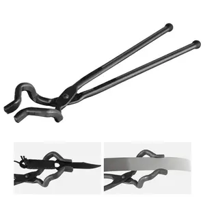 VEVOR Blacksmith Tongs, 18 Wolf Jaw Tongs, Carbon Steel Forge Tongs with A3 Steel Rivets, for Horseshoes, Curved Shapes, Block Forgings, for Beginner and Seasoned Blacksmiths and BladesmithsVEVOR Super Brand Day