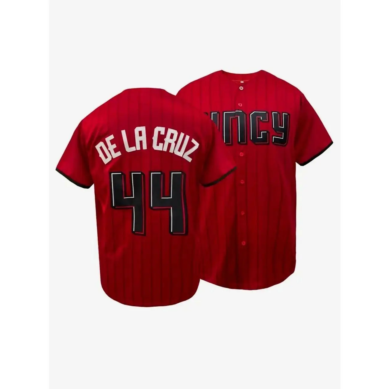 Men's Embroidered Cincy 44 Sporty Jersey Baseball Jersey for Unisex Red Striped Breathable Short Sleeve Sports Top Casual Jersey