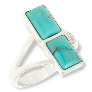 Mine Finds by Jay King Sterling Silver Chilean Turquoise Rectangular Ring