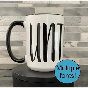 C U Next Tuesday mug, large mug, funny coffee mug, office mug, dishwasher safe mug,11 ounce UNT with black handle Coffee Mug - Custom Coffee/Tea Cups,Dishwasher and Microwave Safe,Funny Gag Mug, White Elephant Gift, Large Mug Ceramic Drinkware