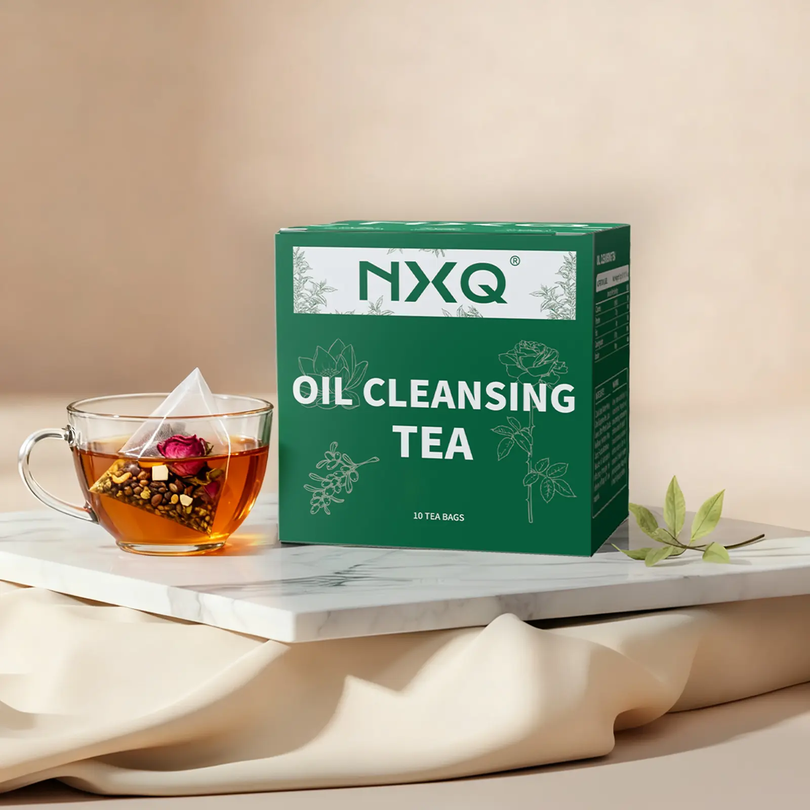 Oil Cleansing Tea , NXQ health tea:Herbal plant formula Natural Organic flower tea,10 Tea Bags Beverage,9 herbal with,Multi-petal red rose,Tartary Buckwheat,Cassia seed,Wax gourd and more