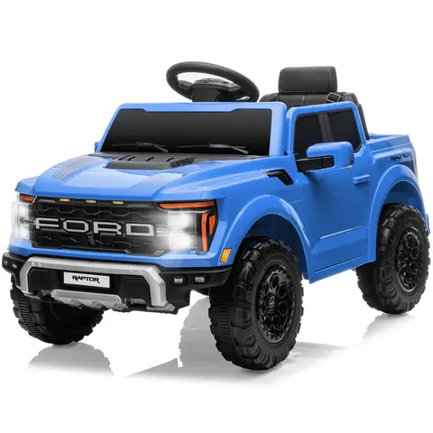 Segmart 12V Ford F-150 Raptor Kids Electric Truck with Remote Control, Bluetooth, FM, LED Lights & Rear Trunk | Best Christmas Gift for Kids