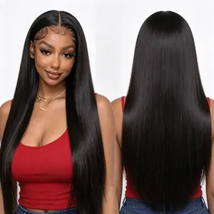 Straight HD 13x6 Lace Front Natural Hair Wig Pre Plucked for Women Glueless Wigs Natural Hair 6A Black Color