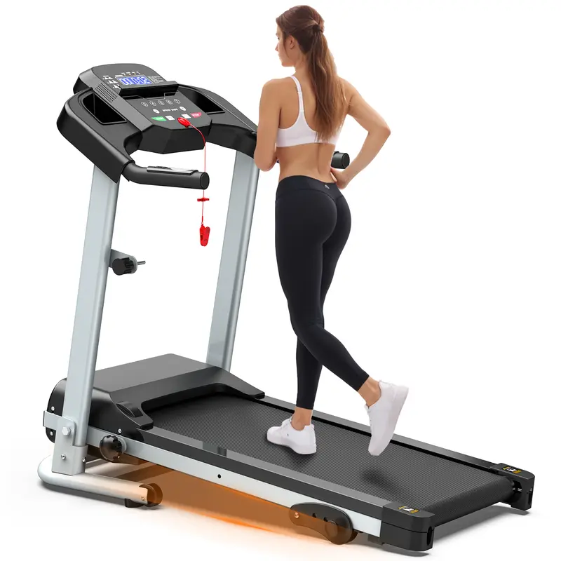 LIVIVOX Pink Home Gym Treadmill - 2.5HP Quiet Brushless Motor, 7.5 MPH Max Adjustable Foldable Compact Model for Small Space Fitness, 265LBS Capacity, Incline, Pulse Sensor, LED Display, Smart Console, Easy Storage, Treadmills for Home