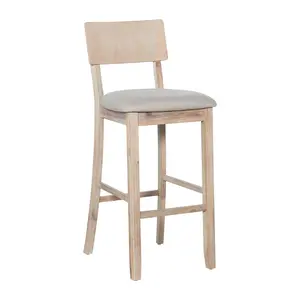 Linon Home Peta Kitchen Bar Stool With Back & P added Seat