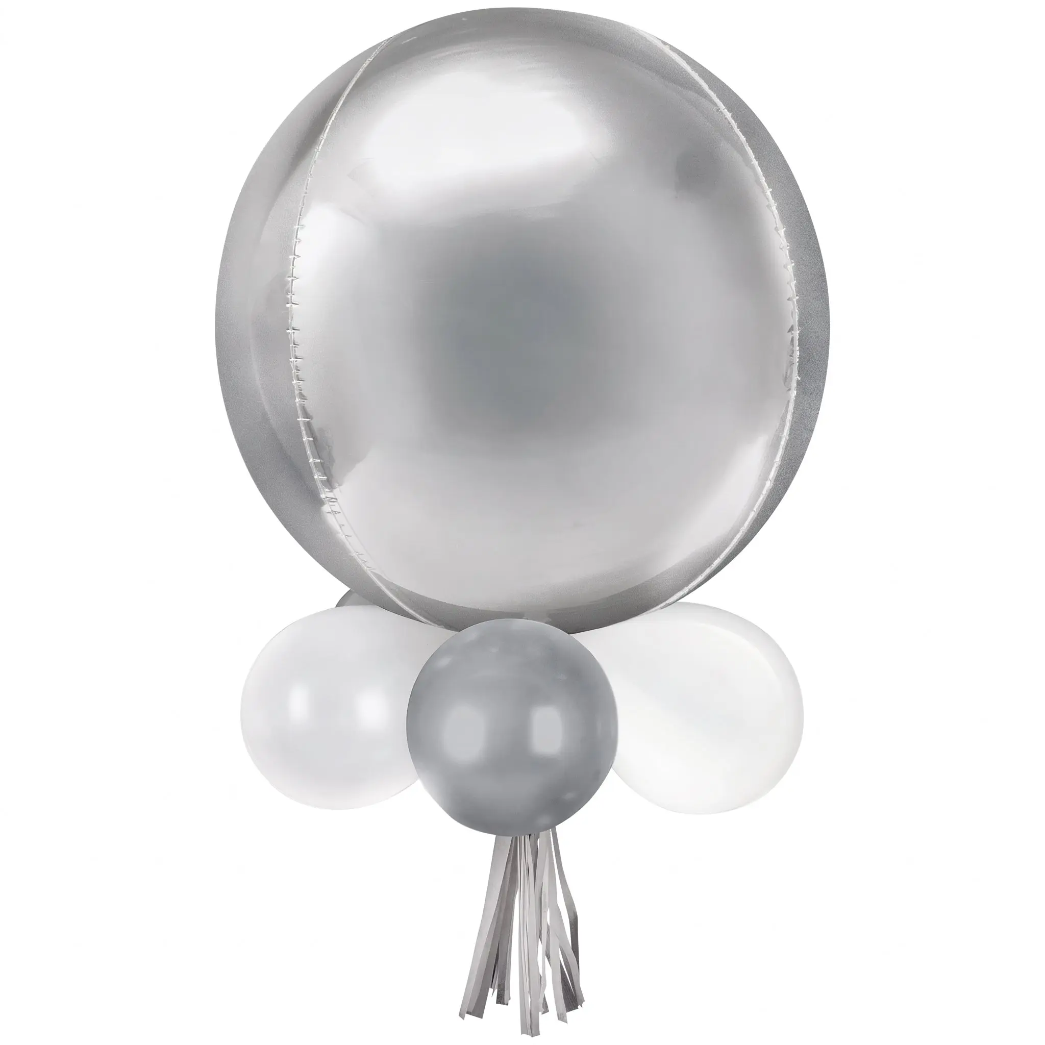 Elegant Silver Balloon Chandelier Kit - Foil and Latex Design