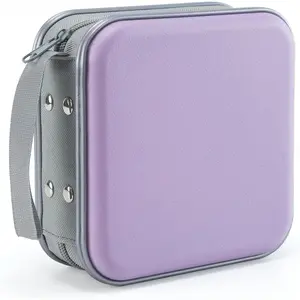 DVD Case, 48 Capacity CD Case Portable CD Holder Storage Hard Plastic DVD Wallet Holder Organizer for  (Lavender)