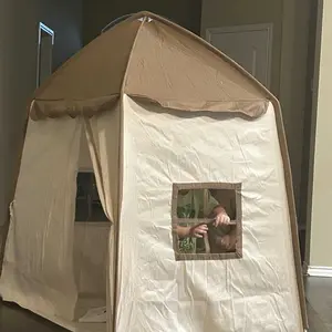 Kids Play Tent with Tassel, Large Play Tent with Star Light, Portable & Foldable Teepee, Bed Canopy for Girls and Boys, JoyHut, Indoor Outdoor Dome Tent Playhouse