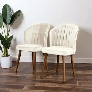 Parsons Dining Chair Set of 2 - Beige Velvet