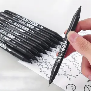 10 pcs double-ended markers, multi-color sketch pens, black, red, blue, smooth writing, quick-drying and smudge-proof markers, waterproof and fade-resistant lining, suitable for drawing and writing, office supplies, school supplies, ideal holiday gifts