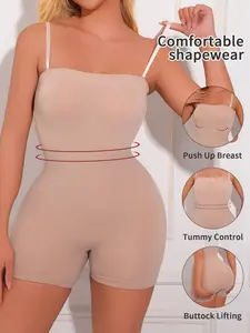 Slimming belly lift buttocks sports Tummy Control jumpsuit women high elastic not roll edge shoulder strap adjustable outdoor running breathable skin-friendly