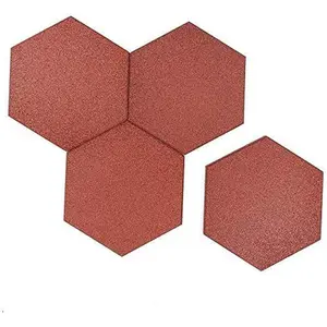 RevTime 20 pcs Hexagon Rubber Pavers 10-1/2", 3/4" Thick for Garden pavers, Deck Floor Tile, Patio Floor mats, Lawn Stepping Stones, Terra Cotta