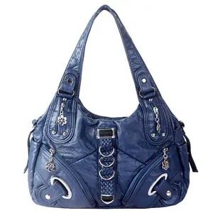 Women's Vintage Tote Bag, Premium Shoulder Bag, PU Leather Crossbody, Trendy Large Capacity Soft Leather Shoulder Crossbody Backpack, Ideal for Work Travel Casual Fashion