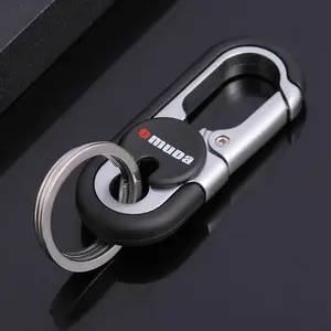 Heavy-Duty Metal Alloy Car Keychain - Swing Hook Design, Orange/Blue Available, Compatible with Most Vehicle Keys - Ideal Keychain for Men, Car Interior Accessory, Driver Gift, Smooth Polished Surface, Durable Key Ring, Sturdy Structure