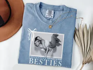 Custom Photo Best Friend Shirt, Personalized Besties Vintage Tee, Friendship Gift For Bestie Birthday, Bridal Shower Matching Outfit BFF