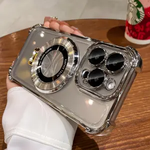 Airbag magnetic bracket for iphone16 Pro Max 15 14 13 iPhone case silicone soft shell TPU shockproof