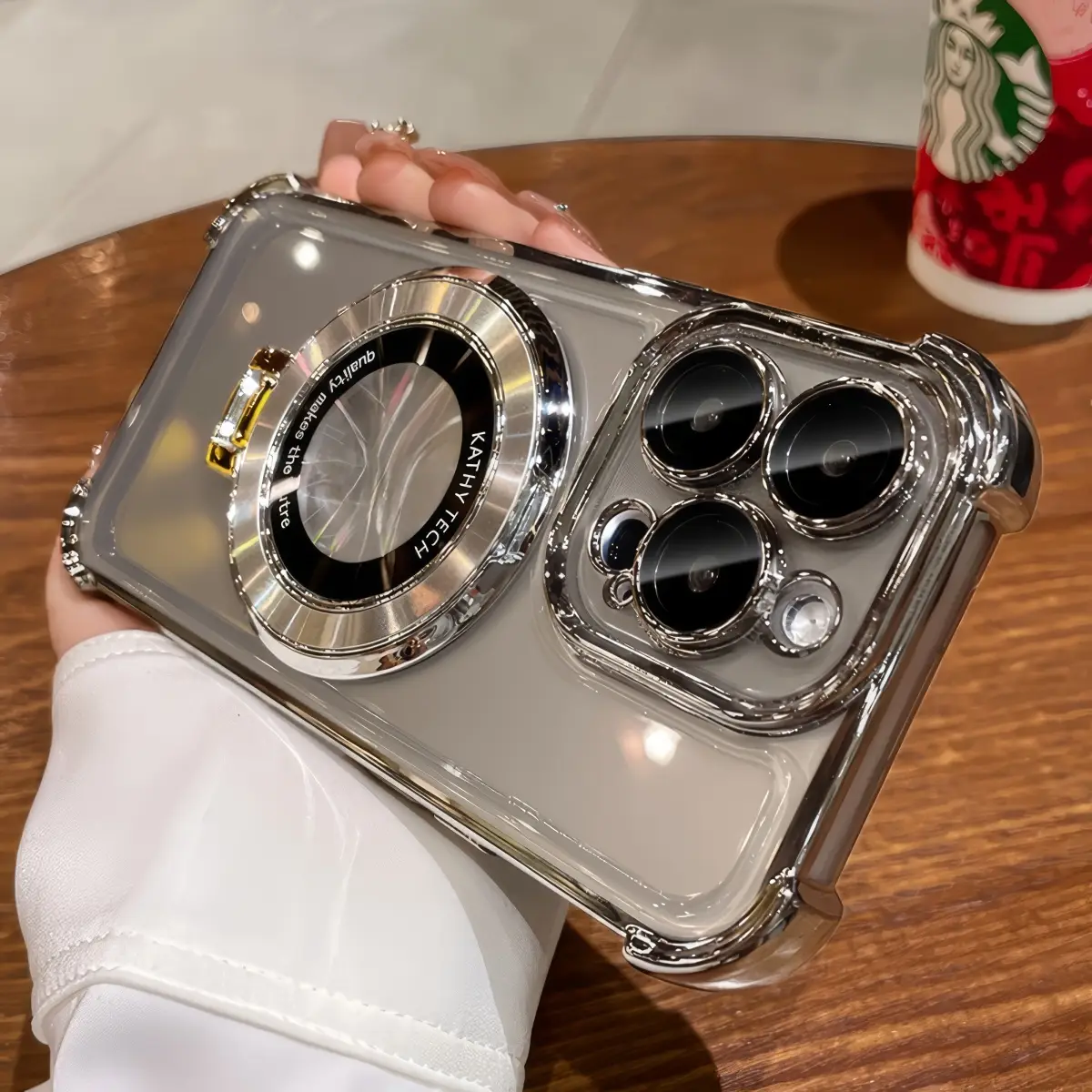 Airbag magnetic bracket for iphone16 Pro Max 17 15 14 13 iPhone case silicone soft shell TPU shockproof