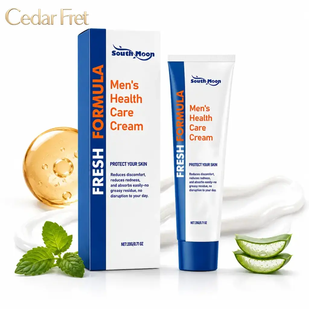 Men's Intimate Care Cream, Daily Skin Comfort Formula, Fast Absorbing Moisturizing Cream for Sensitive Areas, Non-Greasy Body Care