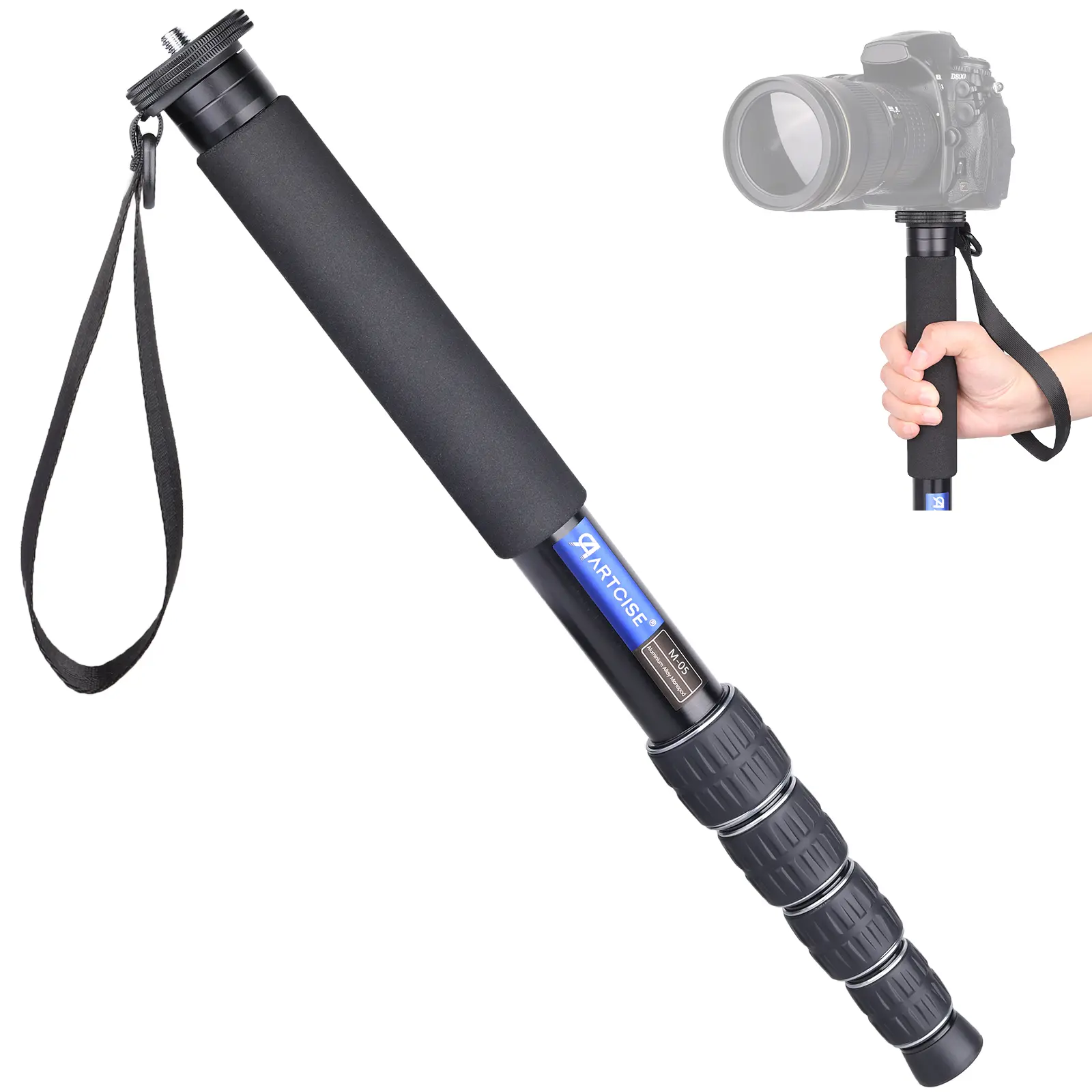 ARTCISE M05 67-Inch Camera Monopod Professional Aluminium Alloy Photography Monopod for Cameras Canon, Nikon & Sony Mirrorless & DSLR, Max Load 33Lbs (Max Tube Diameter 32mm)