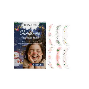 Jaysuing Christmas Face Tattoo Stickers - Easily Create a Festive Party Makeup Look, Removable Tattoo Stickers