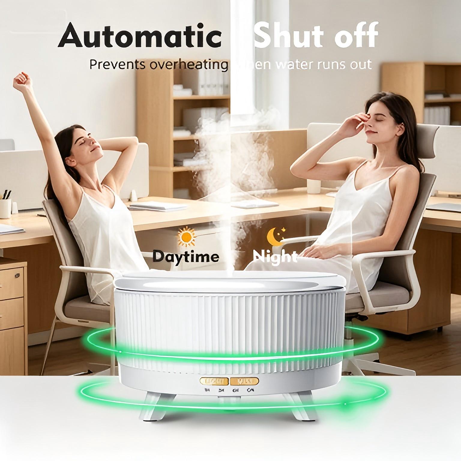500ML Large Capacity Essential Oil Diffuser with 20-Hour Long-Lasting Aromatherapy Function: Ultrasonic Cool Mist Humidifier with Remote Control, 7 Color Lights, Timer and Auto-Off Feature, Suitable for Home, Bedroom and Yoga (Minimalist White)