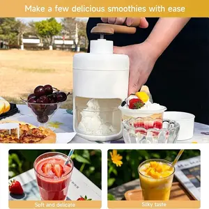 Manual Ice Shaver & Shaved Ice Machine - Hand Crank Ice Crusher, Slushie Machine & SnowCone Maker with Ice Trays, BPA Free, Non-Electric, Compact for Home, Camping, DIY Shaved Ice& Slushies