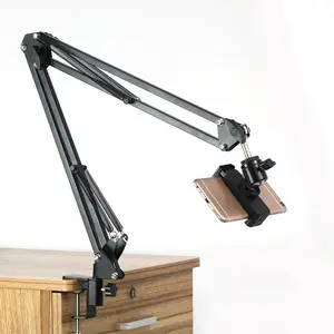 Desktop Phone Holder with 1/4 Screw Ball Head, Flexible Arm Design Phone Holder, Phone Accessories for Video Recording & Live Streaming, Cellphone, Phone Selfie Stick, Desk Mount, Phone Clip, Adjustable Phone Stand