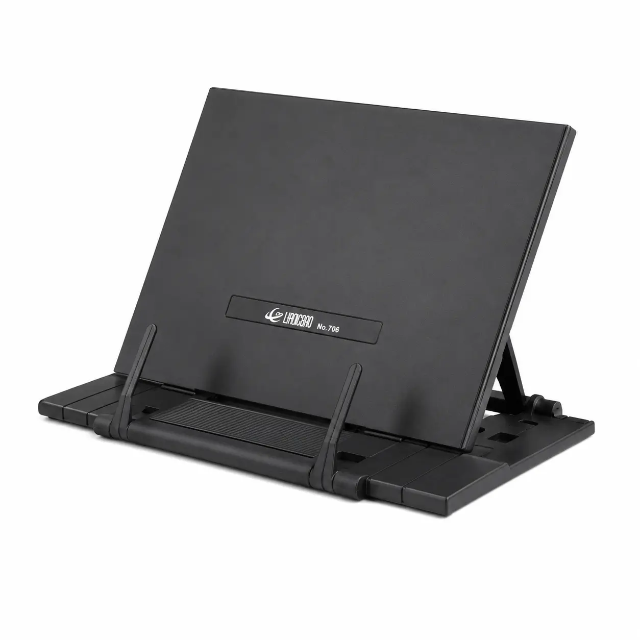 Folding Copyholder ABS Plastic Adjustable Portable Desktop Book Stand for Reading Typing Hands-Free Angled View Office Desk Organizer Accessory for Students Textbooks
