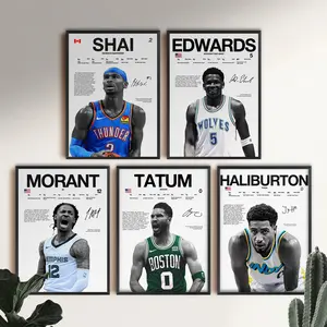 SGA, Edwards, Morant, Tatum, Haliburton Poster, Basketball Sports Poster  Home Wall Art  Decorative Art Piece tiktokshopspringglowup