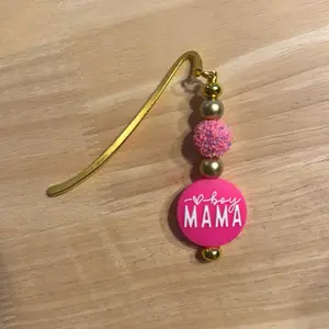 Gold and Pink “Boy Mama” bookmark