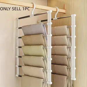 Pants Hanger, Stainless Steel Folding Clothes Hanger, Space Saving Hanger for Wardrobe Organization, Home Closet Organizer, Folding Hangers