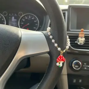 Cute Mushroom Car Bead, Elegant Steering Wheel Pendant, Cute Car Dashboard Ornament, Car Charm for Men and Women, Stylish Automotive Accessory