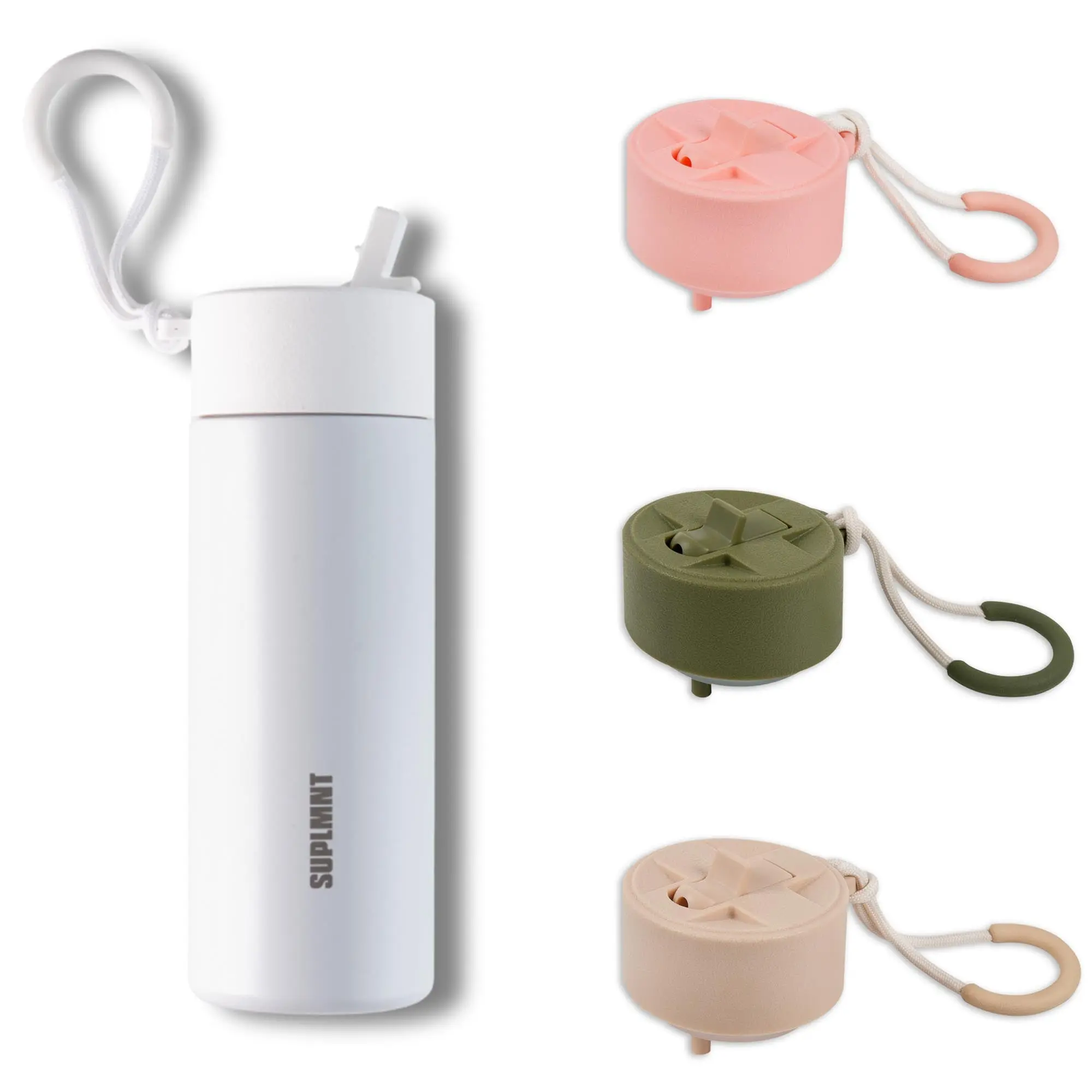 3-in-1 COMBO | 24 OZ WATER BOTTLE — 3 STRAW LIDS