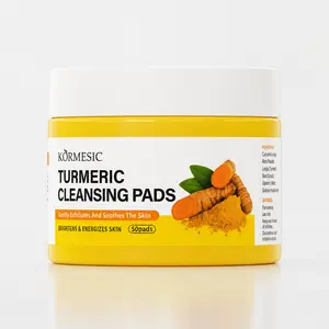 Turmeric Kojic Acid Cleansing Pad, Turmeric Facial Scrub Pad, Gentle Facial Cleansing and Exfoliating Skincare, Exfoliating Pad, 50 tablets