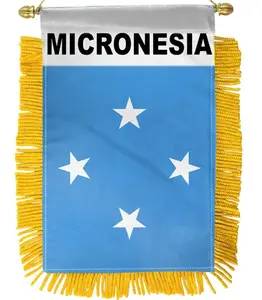 Double-Sided Plastic Hanger Micronesia Mini Banner, Festive & Party Home Supply Backdrop, Decorative Window Flags for Glass Surfaces