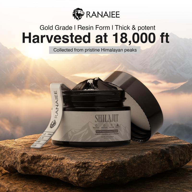Ranaiee Pure Himalayan Shilajit Resin Grade A Potency 85+ with High Fulvic Acid for Energy Stamina & Immune Support 30g Natural Wellness Supplement for Men Women Fitness Dietary Vitamin Vitamin