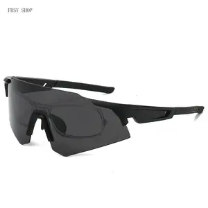 FHSY SHOP Black Oversized Shield Sunglasses with Rx Insert UV400 Filter Comfortable Non-Slip Temple Fashion Eyewear for Men Women Streetwear, Daily Wear, and Casual Outings LED Light Blocking Stickers, Sunglasses For Women, Men's Sunglasses