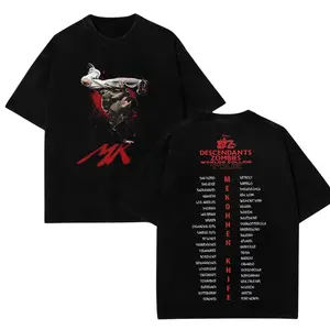 Mekonnen Knife Fan Tour T-Shirt, Descendants Zombies World Tour 2025, Oversized Music Tee, Celebrity Graphic T-Shirt, Casual Graphic Short Sleeve T-Shirt, Flash Sale T-Shirt Trio, Full Colors, Full Sizes, Unisex.