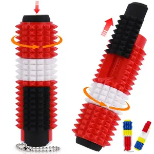 5-in-1 Spiky Sensory Fidget Toy| For ADHD & Sensory Sensitivity| with Clicker, Spinner, Slider, Roller, Spiky Grip| Portable Keychain Stress Relieve|"Bulk Sensory Toy""Generic Fidget Stick"
