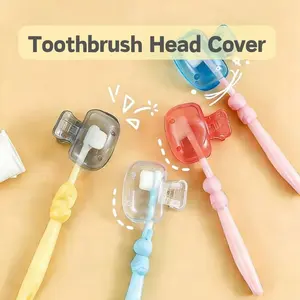 Colorful Toothbrush Storage Clip, Portable Travel Dustproof Protection Cap, Home Use Toothbrush Head Protector Set