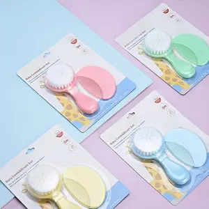 Baby Hair Brush & Comb Set, Soft Bristles Hair Brush & Comb, Hair Massage Tool for Infants & Toddlers, Newborns Hair Brush