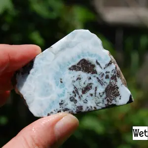 2in 59g Larimar Crystal Slab, Dominican Republic