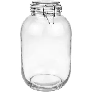 Gallon Glass Jar with Airtight Lid - Large Mason Jar for Pickled Eggs, Kombucha, Limoncello, Sun  (Extra Gasket)