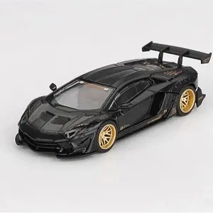 Mini GT LB WORK Lamborghini Aventador Matte Black 1:64 Diecast Model Car in Blister packaging MGT01087-2B